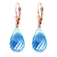 blue topaz briolette drop earrings 280ctw in 9ct rose gold