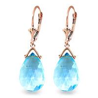 Blue Topaz Droplet Briolette Earrings 10.2ctw in 9ct Rose Gold