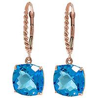 Blue Topaz Rococo Twist Drop Earrings 7.2ctw in 9ct Rose Gold