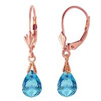 Blue Topaz Droplet Briolette Earrings 4.5ctw in 9ct Rose Gold