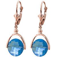 Blue Topaz Drop Earrings 6.5ctw in 9ct Rose Gold