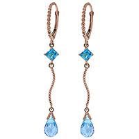 Blue Topaz Twist Drop Earrings 3.5ctw in 9ct Rose Gold