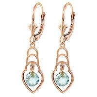 Blue Topaz Wireframe Drop Earrings 1.25ctw in 9ct Rose Gold