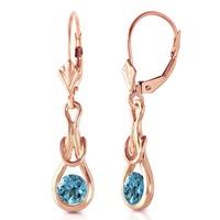 blue topaz san francisco drop earrings 13ctw in 9ct rose gold