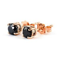 black diamond stud earrings in 9ct rose gold