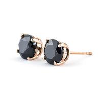 Black Diamond Stud Earrings in 9ct Rose Gold