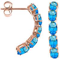 Blue Topaz Linear Stud Earrings 2.5ctw in 9ct Rose Gold