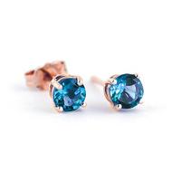 Blue Topaz Stud Earrings 0.95ctw in 9ct Rose Gold