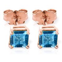 Blue Topaz Alexandra Stud Earrings 0.95ctw in 9ct Rose Gold