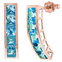 blue topaz channel set stud earrings 45ctw in 9ct rose gold