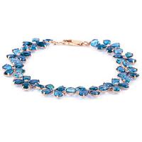 blue topaz blossom bracelet 207ctw in 9ct rose gold