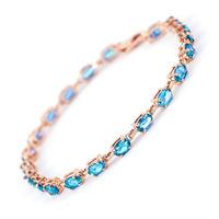 Blue Topaz Infinite Tennis Bracelet 5.5ctw in 9ct Rose Gold