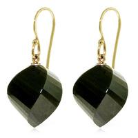 Black Spinel Spiral Briolette Drop Earrings 31.0ctw in 9ct Gold