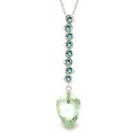 blue topaz briolette pendant necklace 128ctw in 9ct white gold