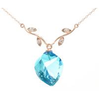 Blue Topaz and Diamond Pendant Necklace 13.9ct in 9ct Rose Gold