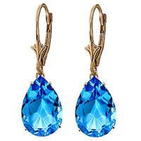 Blue Topaz Drop Earrings 13.0ctw in 9ct Gold