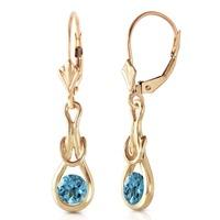 blue topaz san francisco drop earrings 13ctw in 9ct gold