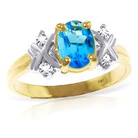 blue topaz and diamond ring 085ct in 9ct gold