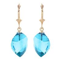 blue topaz briolette drop earrings 2785ctw in 9ct gold