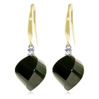 Black Spinel and Diamond Drop Earrings 31.0ctw in 9ct Gold