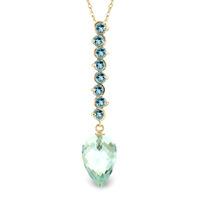 Blue Topaz Briolette Pendant Necklace 12.8ctw in 9ct Gold