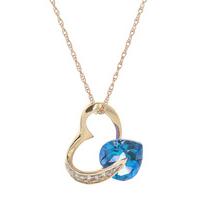 blue topaz and diamond pendant necklace 45ct in 9ct gold