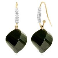 Black Spinel and Diamond Drop Earrings 31.0ctw in 9ct Gold