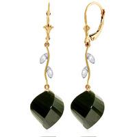 black spinel and diamond drop earrings 310ctw in 9ct gold