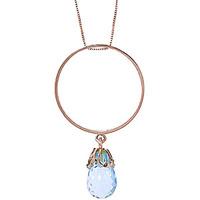 Blue Topaz Infinity Briolette Pendant Necklace 3.0ct in 9ct Rose Gold