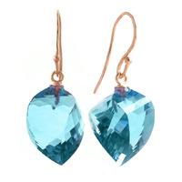 Blue Topaz Spiral Briolette Drop Earrings 27.8ctw in 9ct Rose Gold