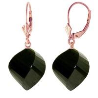 Black Spinel Briolette Drop Earrings 31.0ctw in 9ct Rose Gold