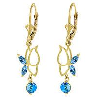 Blue Topaz Butterfly Drop Earrings 0.35ctw in 9ct Gold