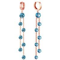 Blue Topaz Roman Drop Earrings 9.02ctw in 9ct Rose Gold