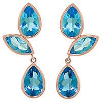 Blue Topaz Petal Drop Earrings 13.0ctw in 9ct Rose Gold