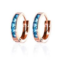 Blue Topaz Huggie Earrings 1.2ctw in 9ct Rose Gold