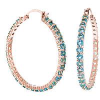 Blue Topaz Metro Hoop Earrings 6.0ctw in 9ct Rose Gold