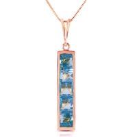 blue topaz channel set pendant necklace 225ctw in 9ct rose gold