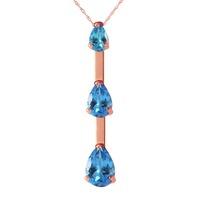 blue topaz trinity pendant necklace 026ct in 9ct rose gold