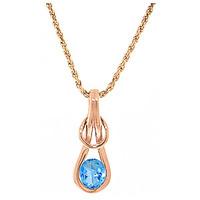 blue topaz san francisco pendant necklace 065ct in 9ct rose gold