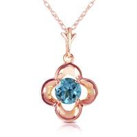 Blue Topaz Corona Pendant Necklace 0.55ct in 9ct Rose Gold