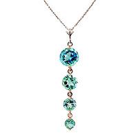 blue topaz quadruplo pendant necklace 39ctw in 9ct rose gold