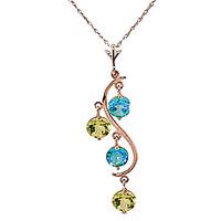 blue topaz and peridot dream catcher pendant necklace 115ctw in 9ct ro ...