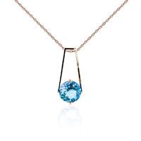 Blue Topaz Embrace Pendant Necklace 1.45ct in 9ct Rose Gold