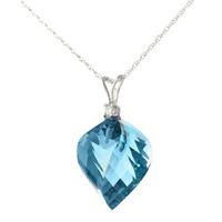 blue topaz and diamond pendant necklace 139ct in 9ct white gold