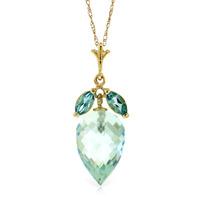 blue topaz briolette pendant necklace 1175ctw in 9ct gold