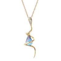 blue topaz and diamond serpent pendant necklace 225ct in 9ct gold