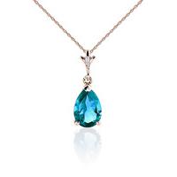 Blue Topaz Belle Pendant Necklace 1.5ct in 9ct Rose Gold