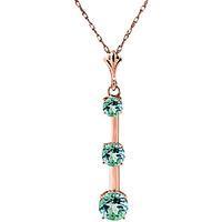 blue topaz bar pendant necklace 125ctw in 9ct rose gold