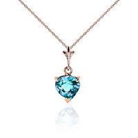 Blue Topaz Heart Pendant Necklace 1.15ct in 9ct Rose Gold