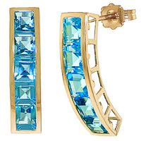 blue topaz channel set stud earrings 45ctw in 9ct gold